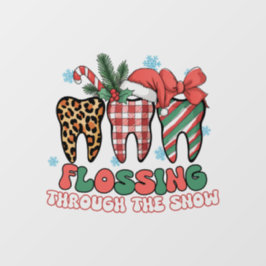 Durch den Schnee flossen Fensteraufkleber