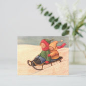 Durch den Schnee gleiten Postkarte (Stehend Vorderseite)