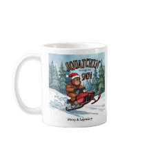 Durch den Schnee stampfen Bigfoot Weihnachten