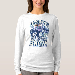 Durch den Schnee stürmen Winter Trail Running T-Shirt