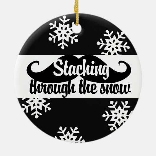 Durch den Schnee stürzen Keramikornament (Hinten)