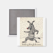 Durch den Schnee stürzen Magnet (Vorderseite/Rückseite)