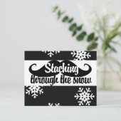 Durch den Schnee stürzen Postkarte (Stehend Vorderseite)