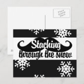 Durch den Schnee stürzen Postkarte (Vorne/Hinten)