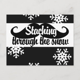 Durch den Schnee stürzen Postkarte