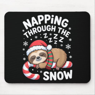 Durch den Schnee tapsen Lustiger Faultier Weihnach Mousepad