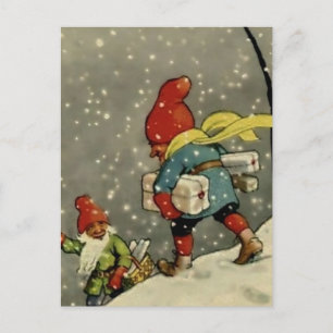 „Durch den Schneesturm“ von Jenny Nystrom Postkarte