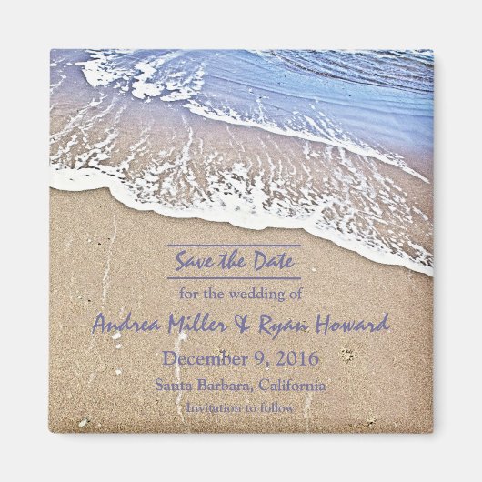 Durch den Strand Den Datums-Magneten speichern Magnet (Vorne)