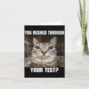Durch den Test gehetzt Katze Lustiger Testtag Lehr Karte
