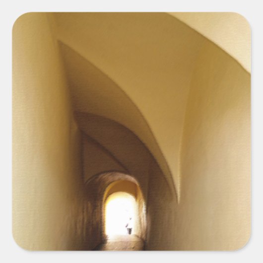 durch den Tunnel Quadratischer Aufkleber (Vorderseite)