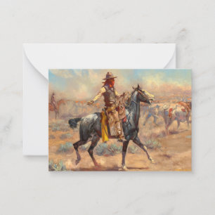 Durch die Alkali, 1904 von Charles Marion Russell Mitteilungskarte