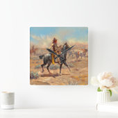 Durch die Alkali, 1904 von Charles Marion Russell Quadratische Wanduhr (Zuhause)