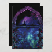 Durch die arsch-gotische Hochzeitsfeier Einladung (Vorne/Hinten)