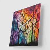 Durch die Baumwall-Uhr Quadratische Wanduhr (Winkel)