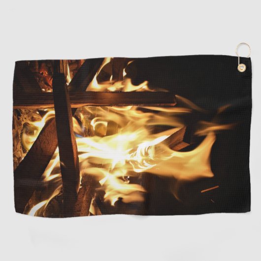 Durch die Flammen Golfhandtuch (Horizontal)