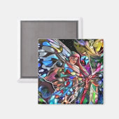 Durch die Flügel eines Schmetterlings Magnet (Vorderseite/Rückseite)