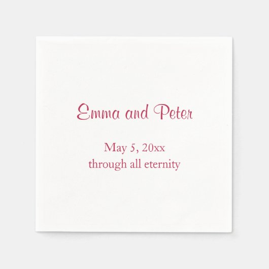 "Durch die ganze Ewigkeit" Magenta Textnamen und D Serviette (Vorderseite)