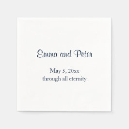 "Durch die ganze Ewigkeit" Navy Text Namen und Dat Serviette