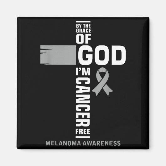 Durch die Gnade Gottes bin ich Melanom-Krebsüberle Magnet (Vorne)
