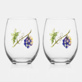 Durch die Grapevine Print Stemless Weine Weinglas Ohne Stiel (Vorderseite)