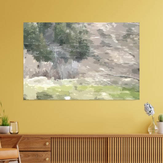 Durch die grüne, gesteppte Leinwand (Insitu (Wohnzimmer))