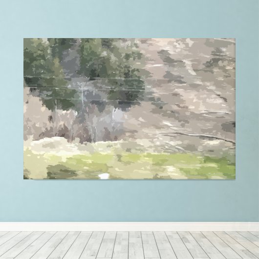 Durch die grüne, gesteppte Leinwand (Insitu (Holzboden))