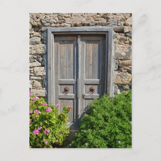 Durch die Holztür Postkarte (Vorderseite)