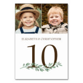 Durch die Jahre Fotos Hochzeit Tischnummer unterze (Rückseite)