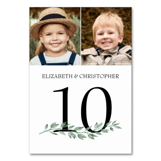 Durch die Jahre Fotos Hochzeit Tischnummer unterze (Rückseite)