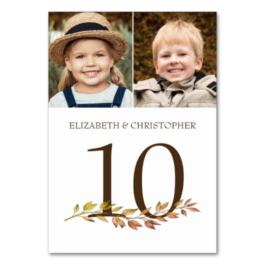 Durch die Jahre Fotos Hochzeit Tischnummer unterze (Rückseite)