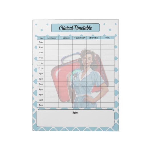 Durch die Krankenschule_ Klinische Tabelle Notizblock (Rotiert)