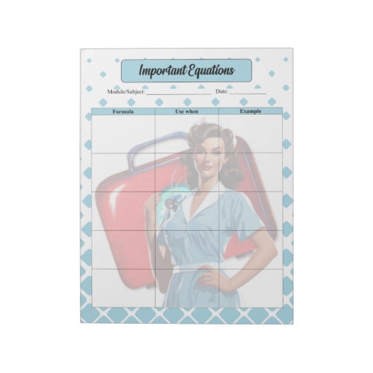 Durch die Pflege der Schule_ Wichtige Gleichungen Notizblock (Rotiert)