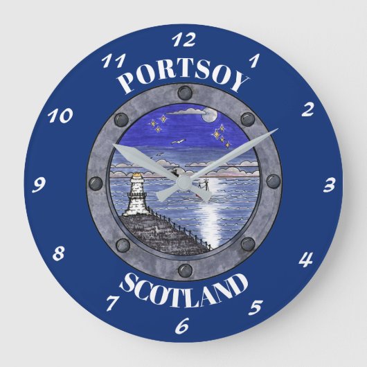 Durch die Porthole große Wall Uhr (Vorderseite)