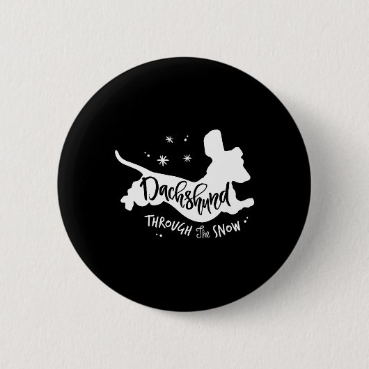 Durch die Schnee-Dackel Weihnachtsfeier Dackel Hun Button (Vorderseite)