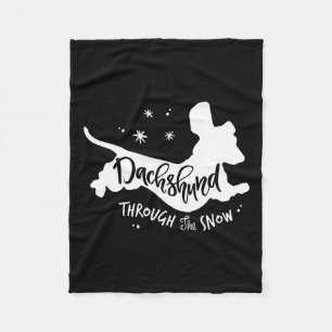 Durch die Schnee-Dackel Weihnachtsfeier Dackel Hun Fleecedecke