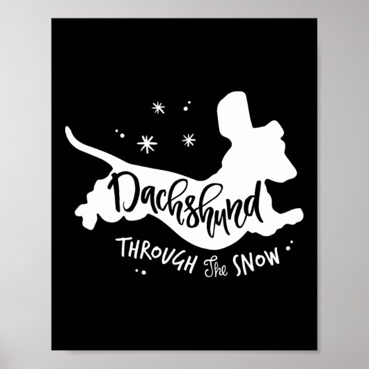 Durch die Schnee-Dackel Weihnachtsfeier Dackel Hun Poster (Vorne)