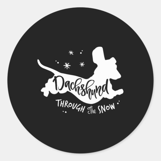 Durch die Schnee-Dackel Weihnachtsfeier Dackel Hun Runder Aufkleber (Vorderseite)