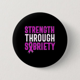 Durch die Sobriend Addiction Lila Schleife Button