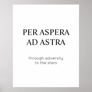 Durch die Vielfalt der Sterne lateinisches Zitatpo Poster