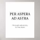 Durch die Widrigkeiten des lateinischen Zitatposte Poster (Vorne)