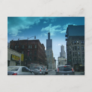 Durch Downtown Chicago fahren Postkarte