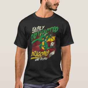 Durch Drachen und Bücher Leicht Ablenkbar Lesen Bo T-Shirt