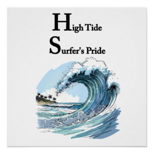 „Durch Echos treiben“ Sommer-Surf-Wellen Poster