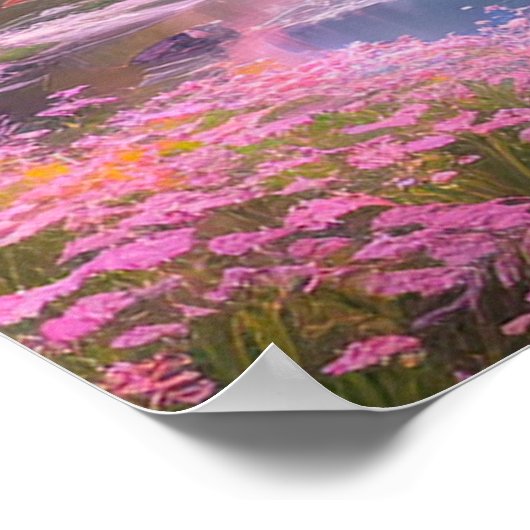 Durch ein rosa Feld Poster (Ecke)