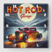 Durch eine Mondlandschaft in einem frisierte Auto Quadratische Wanduhr (Vorderseite)