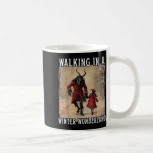 Durch einen winterlichen Wunderland Krampus Grusel Kaffeetasse