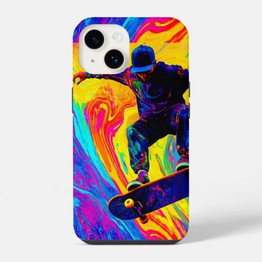 Durch Farben Skateboarden iPhone Hülle (Rückseite)