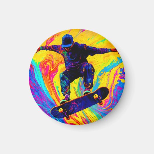 Durch Farben Skateboarden Magnet (Vorne)