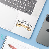 Durch Genealogie Leicht Ablenkbar Aufkleber (Laptop mit iPhone)