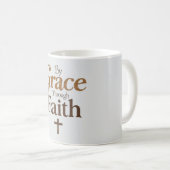 Durch Gnade durch den Glauben - Christliches Kreuz Kaffeetasse (VorderseiteRechts)